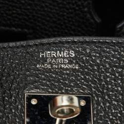 Hermes Noir Togo Leather Palladium Finish Birkin 30 Bag
