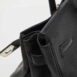Hermes Noir Togo Leather Palladium Finish Birkin 30 Bag