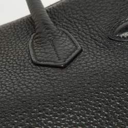 Hermes Noir Togo Leather Palladium Finish Birkin 30 Bag