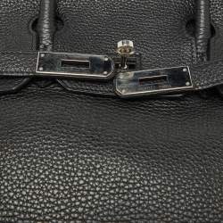 Hermes Noir Togo Leather Palladium Finish Birkin 30 Bag
