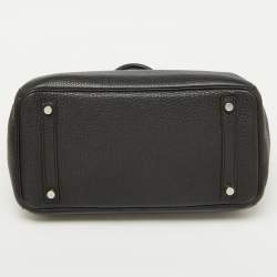 Hermes Noir Togo Leather Palladium Finish Birkin 30 Bag