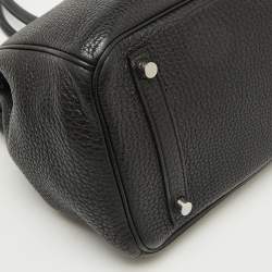 Hermes Noir Togo Leather Palladium Finish Birkin 30 Bag