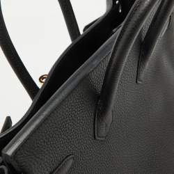 Hermes Noir Togo Leather Gold Finish Birkin 25 Bag
