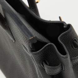 Hermes Noir Togo Leather Gold Finish Birkin 25 Bag