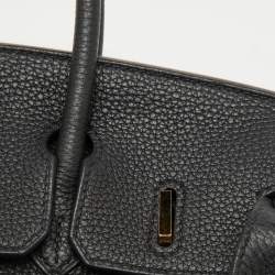 Hermes Noir Togo Leather Gold Finish Birkin 25 Bag