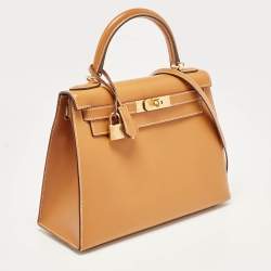 Hermes Natural Sable Butler Leather Gold Finish Kelly Sellier 28 Bag