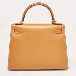 Hermes Natural Sable Butler Leather Gold Finish Kelly Sellier 28 Bag