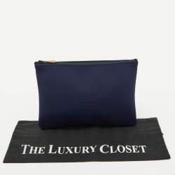 Pre Owned Hermes Bleu Marine Neoprene Medium Neobain Case