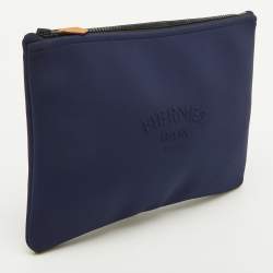 Pre Owned Hermes Bleu Marine Neoprene Medium Neobain Case