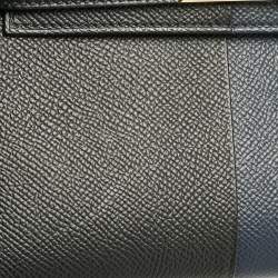 Hermès Noir/Bleu Indigo Epsom Leather Gold Finish Mini Kelly II Sellier 20 Bag