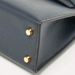 Hermès Noir/Bleu Indigo Epsom Leather Gold Finish Mini Kelly II Sellier 20 Bag