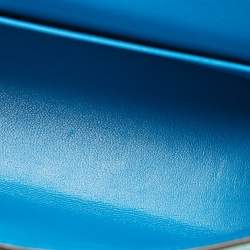 Hermes Vert Verone/Bleu Zanzibar Chevre Leather Palladium Finish Mini Kelly II Sellier 20 Bag