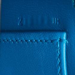 Hermes Vert Verone/Bleu Zanzibar Chevre Leather Palladium Finish Mini Kelly II Sellier 20 Bag