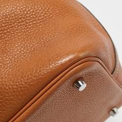 Pre Owned Hermes Gold/Rouge Taurillon Clemence Leather Picotin Lock 22 Bag