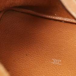 Pre Owned Hermes Gold/Rouge Taurillon Clemence Leather Picotin Lock 22 Bag