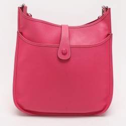 Pre Owned Hermes Rose Tyrien Epsom Leather Evelyne III GM Bag
