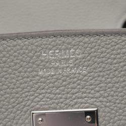 Hermes Grey Togo Leather Birkin 35 Tote Bag