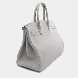 Hermes Grey Togo Leather Birkin 35 Tote Bag