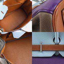 Pre Owned Hermes Multicolor Taurillon Clemence Leather Birkin 35 Tote Bag