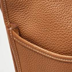 Pre Owned Hermes Gold Taurillon Clemence Leather Evelyne III GM Bag