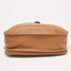 Pre Owned Hermes Gold Taurillon Clemence Leather Evelyne III GM Bag