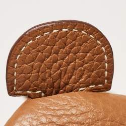 Pre Owned Hermes Gold Taurillon Clemence Leather Evelyne III GM Bag