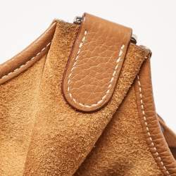 Pre Owned Hermes Gold Taurillon Clemence Leather Evelyne III GM Bag