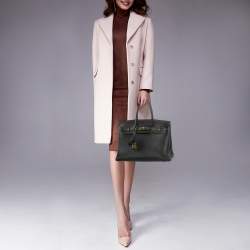 Hermes Noir Togo Leather Gold Finish Birkin 35 Bag