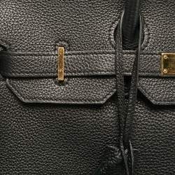 Hermes Noir Togo Leather Gold Finish Birkin 35 Bag