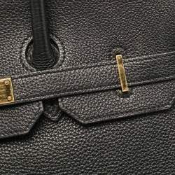 Hermes Noir Togo Leather Gold Finish Birkin 35 Bag