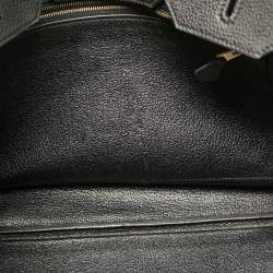 Hermes Noir Togo Leather Gold Finish Birkin 35 Bag