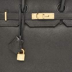 Hermes Noir Togo Leather Gold Finish Birkin 35 Bag