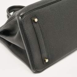 Hermes Noir Togo Leather Gold Finish Birkin 35 Bag