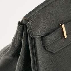 Hermes Noir Togo Leather Gold Finish Birkin 35 Bag