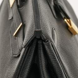 Hermes Noir Togo Leather Gold Finish Birkin 35 Bag
