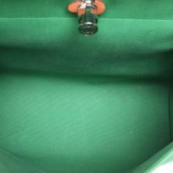 Hermès Natural/Green Toile Canvas and Vache Hunter Leather Herbag Zip 39 Bag