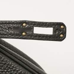 Hermes Noir Togo Leather Palladium Finish Birkin 25 Bag