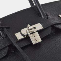 Hermes Black Ardennes Leather Birkin 30 Handbag