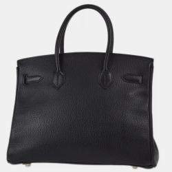 Hermes Black Ardennes Leather Birkin 30 Handbag