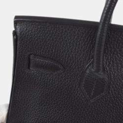 Hermes Black Ardennes Leather Birkin 30 Handbag