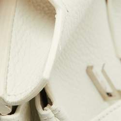 Hermes Blanc/Gris Perle/Sanguine Taurillon Clemence Leather Lizard Club Palladium Finish Birkin 35 Bag