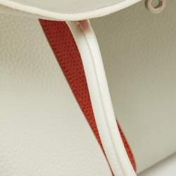 Hermes Blanc/Gris Perle/Sanguine Taurillon Clemence Leather Lizard Club Palladium Finish Birkin 35 Bag