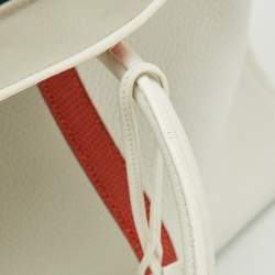Hermes Blanc/Gris Perle/Sanguine Taurillon Clemence Leather Lizard Club Palladium Finish Birkin 35 Bag