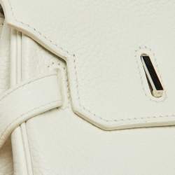 Hermes Blanc/Gris Perle/Sanguine Taurillon Clemence Leather Lizard Club Palladium Finish Birkin 35 Bag