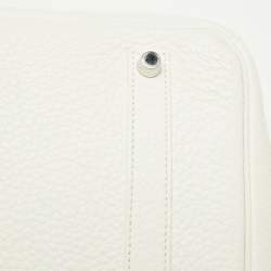 Hermes Blanc/Gris Perle/Sanguine Taurillon Clemence Leather Lizard Club Palladium Finish Birkin 35 Bag