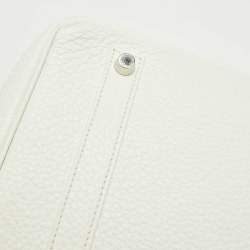 Hermes Blanc/Gris Perle/Sanguine Taurillon Clemence Leather Lizard Club Palladium Finish Birkin 35 Bag