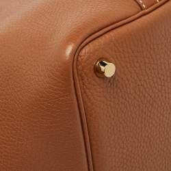 Hermes Gold Taurillon Clemence Leather Picotin Lock 18 Bag
