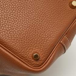 Hermes Gold Taurillon Clemence Leather Picotin Lock 18 Bag