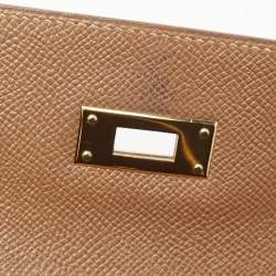 Pre Owned Hermes Gold Courchevel Leather Gold Finish Kelly Sellier 32 Bag