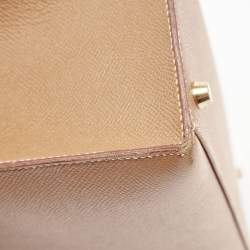 Pre Owned Hermes Gold Courchevel Leather Gold Finish Kelly Sellier 32 Bag